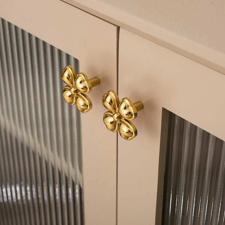 Elegant Cabinet handle knob, flower Dresser Knobs handle, Brass Wardrobe Knob, Drawer Pulls Knobs Handles, modern Furniture Hardware