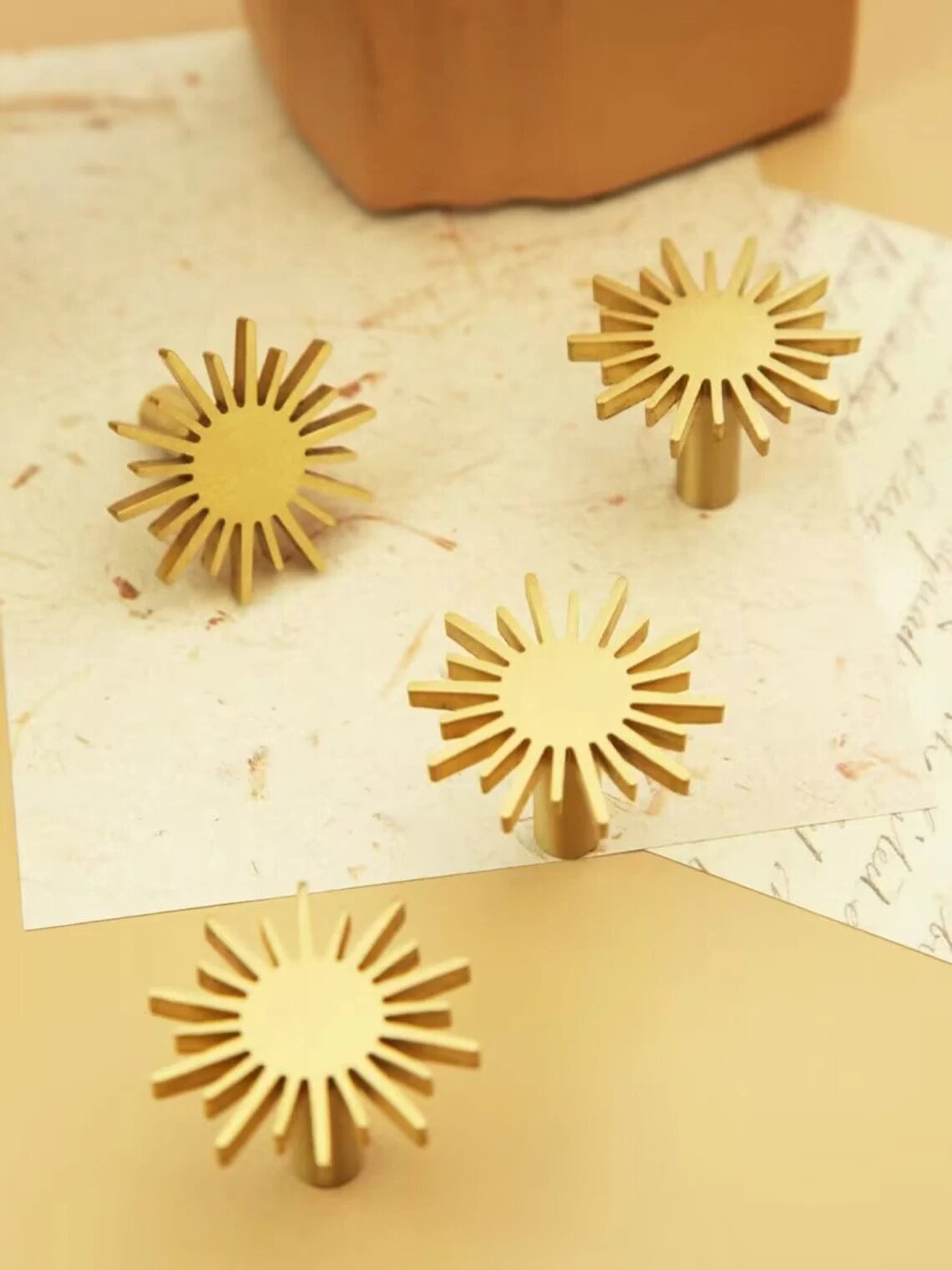 Solid Brass Sun Drawer Pull, Gold sunshine dresser Knobs Handles, Wardrobe handle Pulls Cabinet Pulls Knobs, Furniture hardware