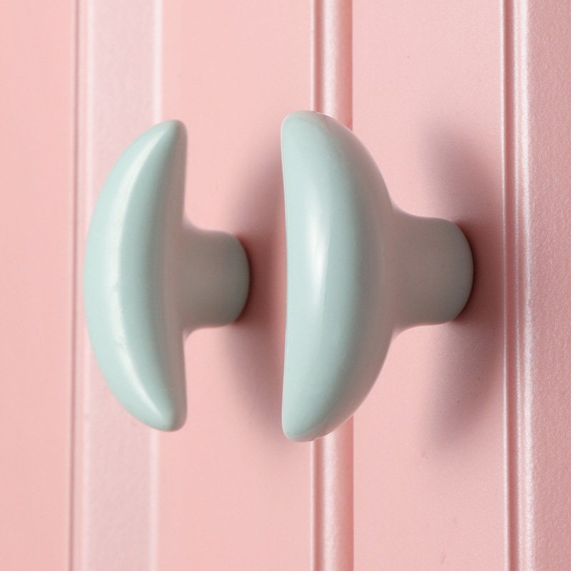 Kids Cabinet Knobs Pulls, Moon Ceramics handle pull, dresser drawer handle knob, Wardrobe handle knob, Nursery Kids Knobs, Unique Home Decor