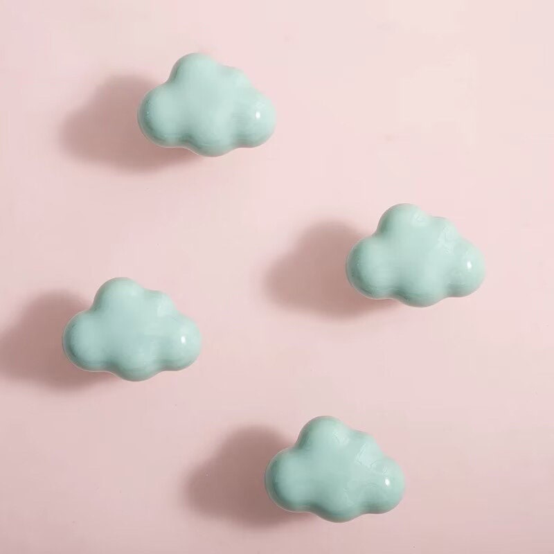 Cute Clouds drawer handle pull, Nursery Kids Cabinet Knobs, Kids dresser handle knob,Wardrobe handle, baby room decor, Children's Handle