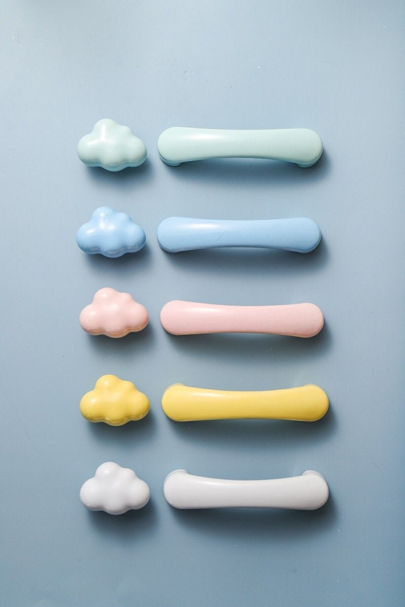 Nursery Kids Knobs,Cloud Ceramic Cabinet handle pull, Kids drawer dresser handle knob,Wardrobe handle, baby room decor, Children's Handle