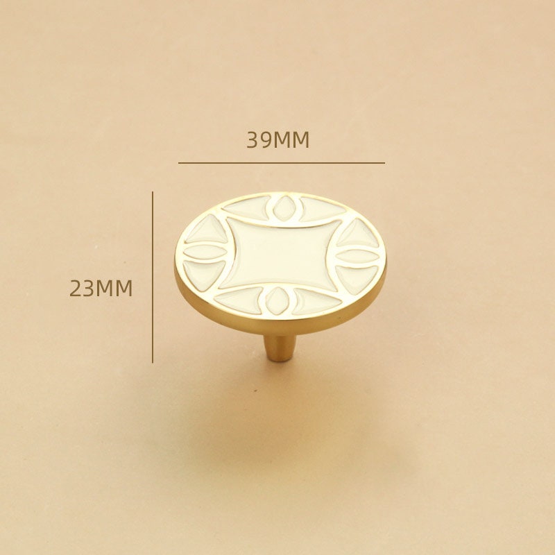 White Gold Enamel Handles Knobs, Dresser Knobs Handles, Drawer handle Pulls Cabinet Pulls Knobs, Wardrobe handle knob, Decorative hardware