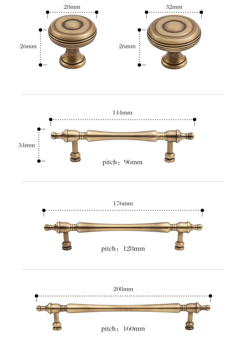 Antique Brass Cabinet Handles Pull, Vintage Brass Door Handles,Dresser handle Drawer Pulls Knobs Handles Kitchen Knobs handle, wardrobe pull