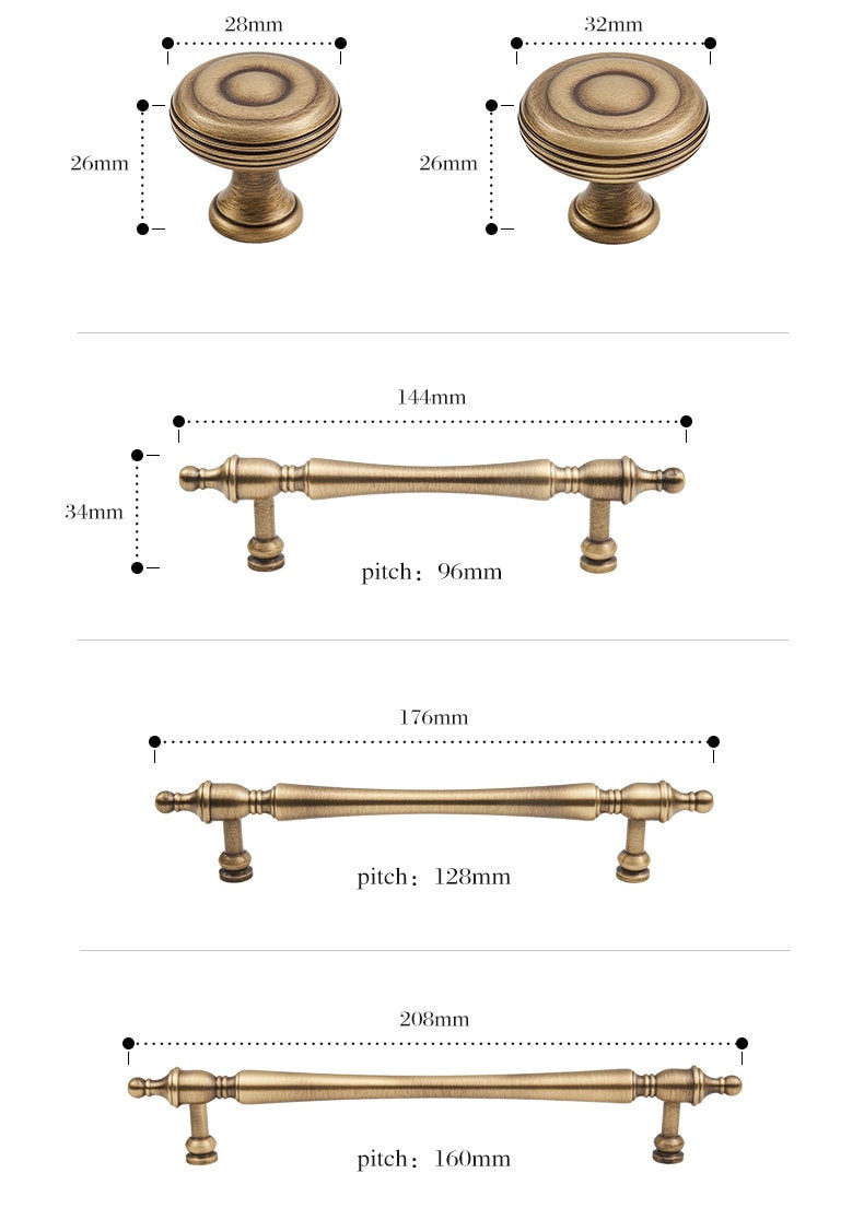 Golden Brass Drawer Handles Pull, Antique Brass Cabinet Door Handles, Dresser Pulls Knobs Handles, Kitchen Knobs handle Wardrobe pull handle