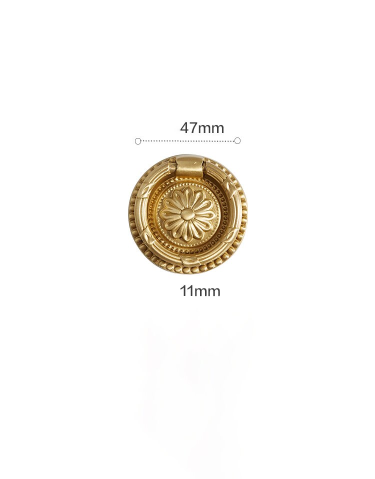 Brass Daisy Knobs, Vintage Drawer Pull, Wardrobe handle Pulls Cabinet pulls handle, Golden Dresser Knobs Handles, Furniture hardware