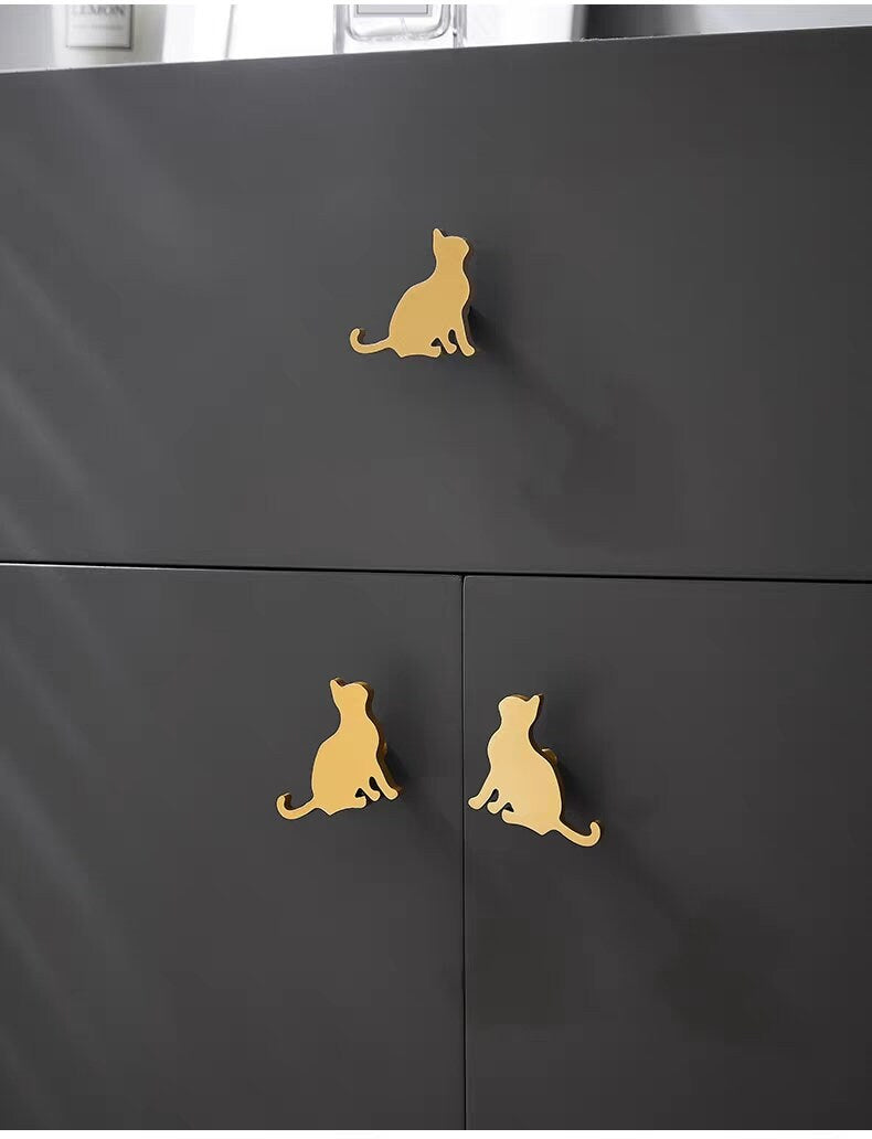 Kitten Cabinet Knob, kids bedroom Brass Animal Knobs cat drawer Knobs Pulls, Nursery room handle knob, furniture Handles cabinet Hardware