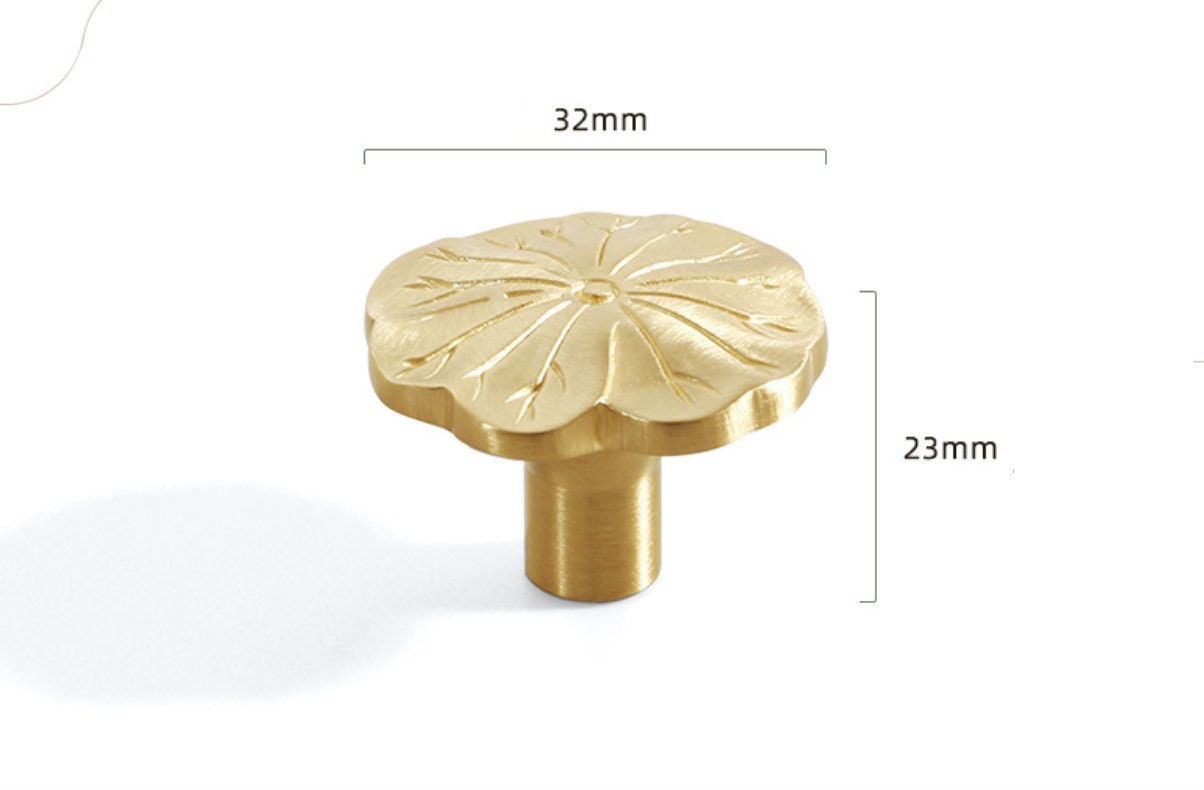 Elegant lotus leafhandle Cabinet Handles Pull Drawer Handles Pull Modern Brass Drawer Pulls Knobs Handles Wardrobe Knobs handle