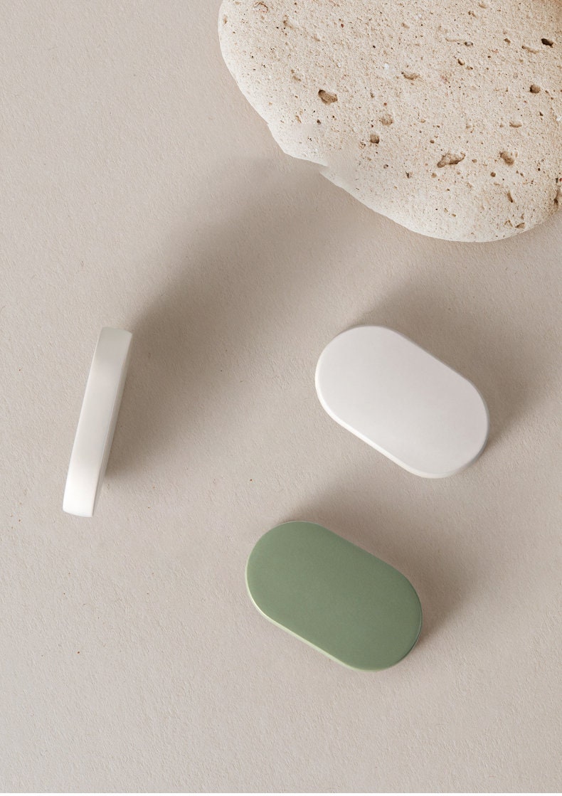 Ellipse Lime green Cabinet knob, Minimalist Drawer Pulls Knobs Handles, White Dresser Knobs handle, Wardrobe handle Knob, Furniture Hardware