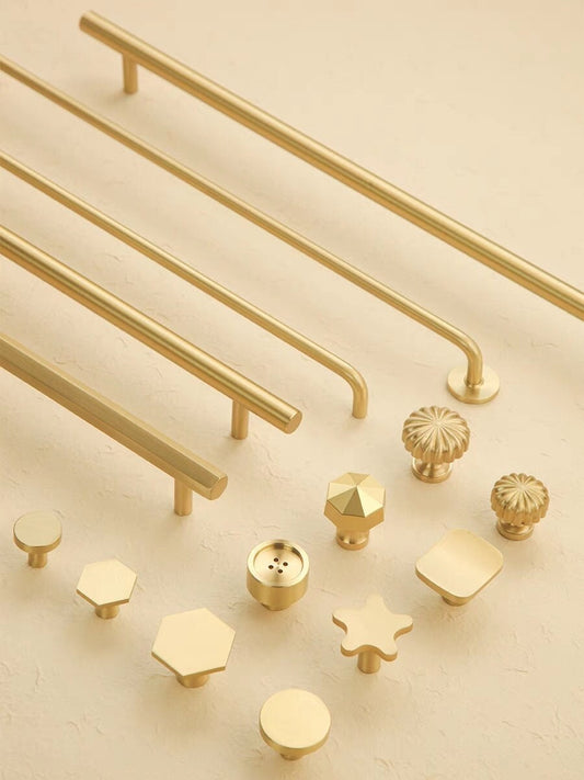 Brass Furniture Handles, Gold Cabinet Handles Pull, Modern Brass Drawer Pulls Knobs Handles, Wardrobe Knobs handle, Furniture Hardware