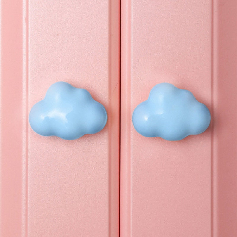 Nursery Kids Knobs,Cloud Ceramic Cabinet handle pull, Kids drawer dresser handle knob,Wardrobe handle, baby room decor, Children's Handle