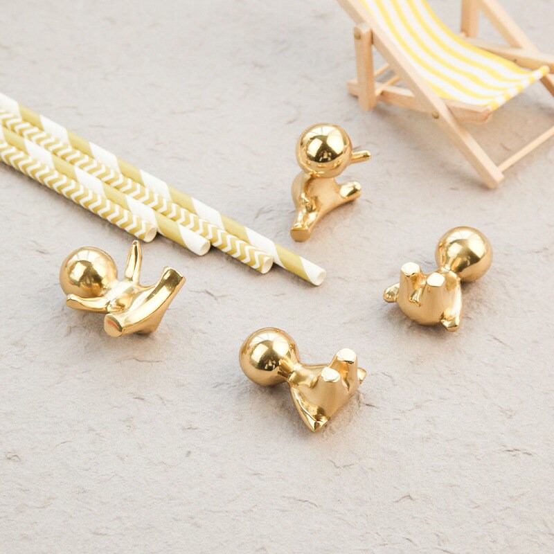 Golden Little Man Knobs, Nursery room Drawer Pull, handle pull Wardrobe handle Pulls Cabinet Pulls Knobs Knobs Handles Furniture hardware