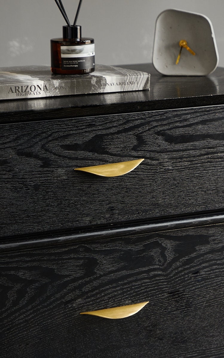 Minimalist leaf Cabinet Pulls Knobs, Drawer pulls, Golden Dresser Knobs Handles, wardrobe handle pull, Kitchen pull knob,Furniture hardware