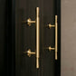High quality Cabinet Handles Pull Satin Brass Door Handles Brass Drawer Pulls Knobs Handles Wardrobe Knobs handle Furniture Hardware