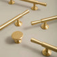 High quality Cabinet Handles Pull Satin Brass Door Handles Brass Drawer Pulls Knobs Handles Wardrobe Knobs handle Furniture Hardware