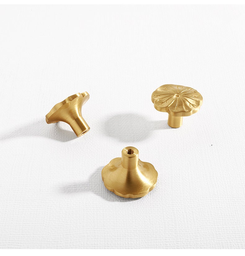 Elegant lotus leafhandle Cabinet Handles Pull Drawer Handles Pull Modern Brass Drawer Pulls Knobs Handles Wardrobe Knobs handle