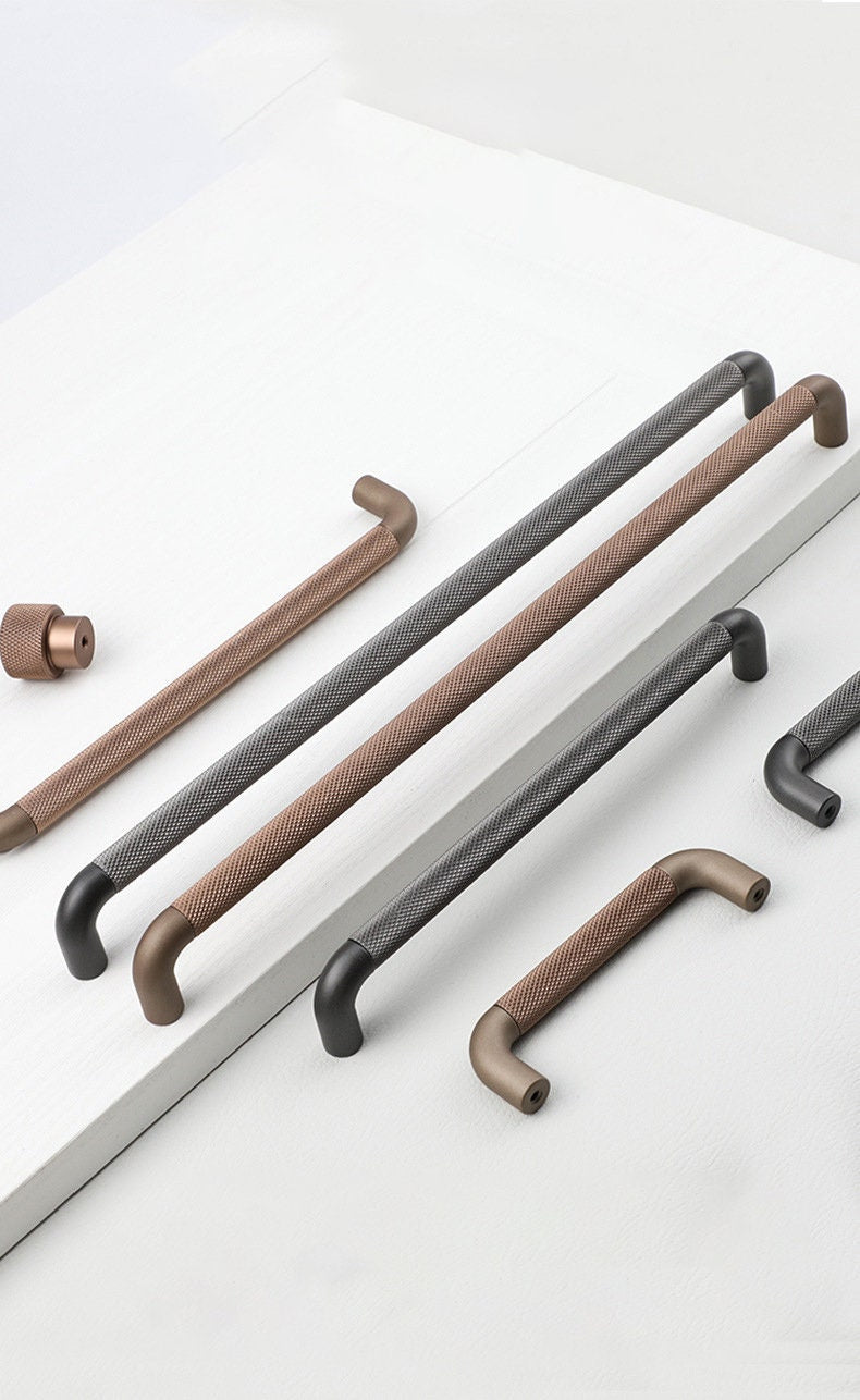 Knurled Minimalist Brass Handle pull Stain brass Cabinet Door Handle Drawer Handle pull Cupboard Knobs Wardrobe Closet pull Cabinet Hardware