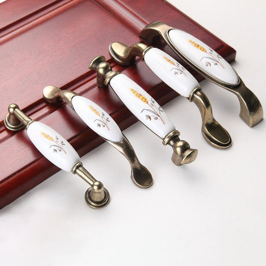Rustic Ceramic Cabinet Handles Pull, Wheat Door Handles, Drawer Pulls Knobs Handles, Kitchen Knobs handle, Closet wardrobe pull handle