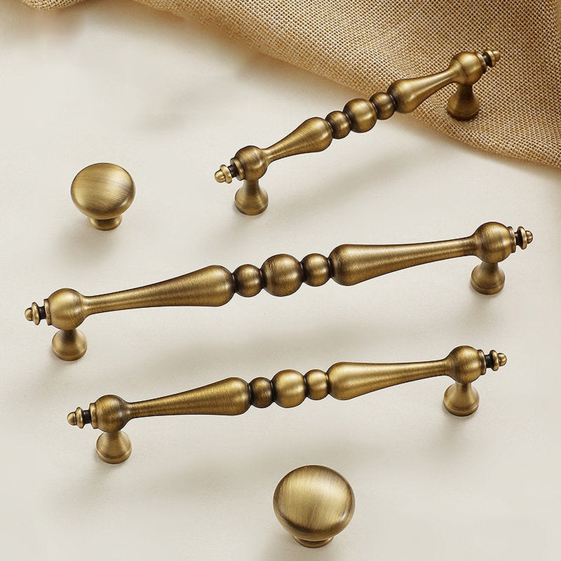 Antique brass Cabinet handle pull Elegant Dresser Knobs Handles Vintage Drawer handle Pulls Cabinet Closet Pulls Knobs Furniture handle pull