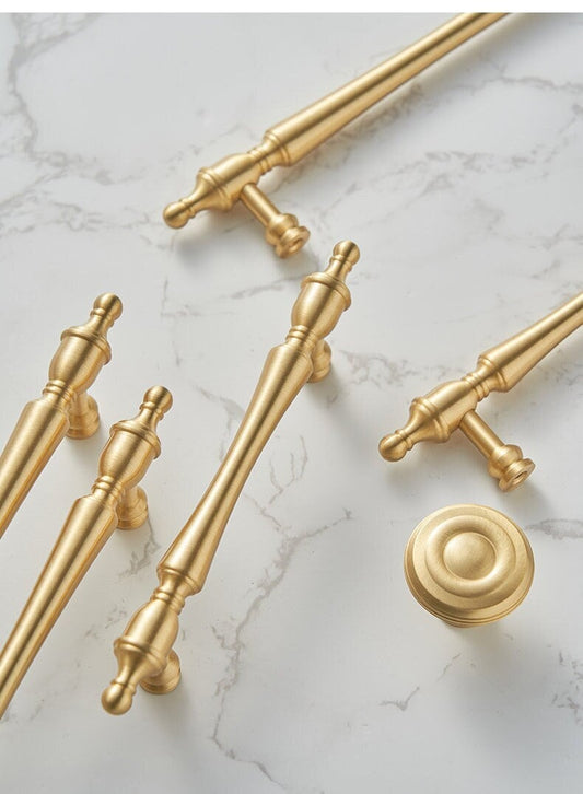 Golden Brass Drawer Handles Pull, Antique Brass Cabinet Door Handles, Dresser Pulls Knobs Handles, Kitchen Knobs handle Wardrobe pull handle