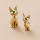 Bright Golden Cat Knobs, Animal Drawer Pull Handle knob Wardrobe handle Pulls Cabinet Pulls Knobs Dresser Knobs Handles Furniture hardware