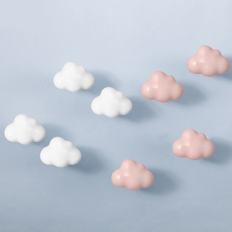 Cute Clouds drawer handle pull, Nursery Kids Cabinet Knobs, Kids dresser handle knob,Wardrobe handle, baby room decor, Children's Handle