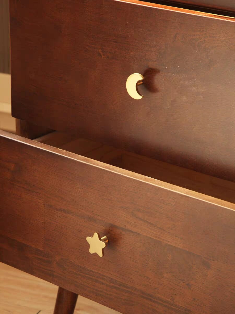 Brass star moon Knobs, nursery room knobs, twinkle Furniture knobs, Flower drawer pulls , wardrobe Knob, Cabinet Knobs, furniture hardware