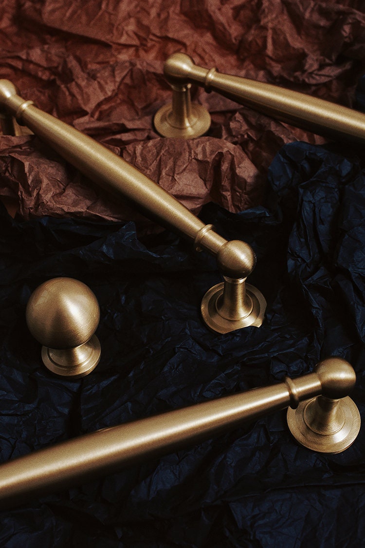Satin Brass Door Handles Cabinet Dresser Handles Pull Modern Brass Drawer Pulls Knobs Handles Wardrobe Knobs handle Furniture Hardware