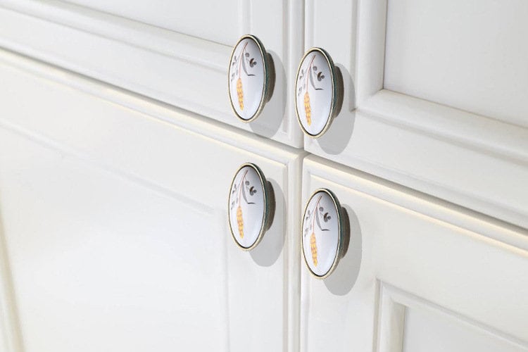 Rustic Ceramic Cabinet Handles Pull, Wheat Door Handles, Drawer Pulls Knobs Handles, Kitchen Knobs handle, Closet wardrobe pull handle