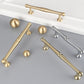 Brushed Brass Cabinet Pulls, Minimalist round ball Drawer Pulls Knobs Handles, Gold Dresser Knobs handle, Kitchen knob, Furniture Hardware