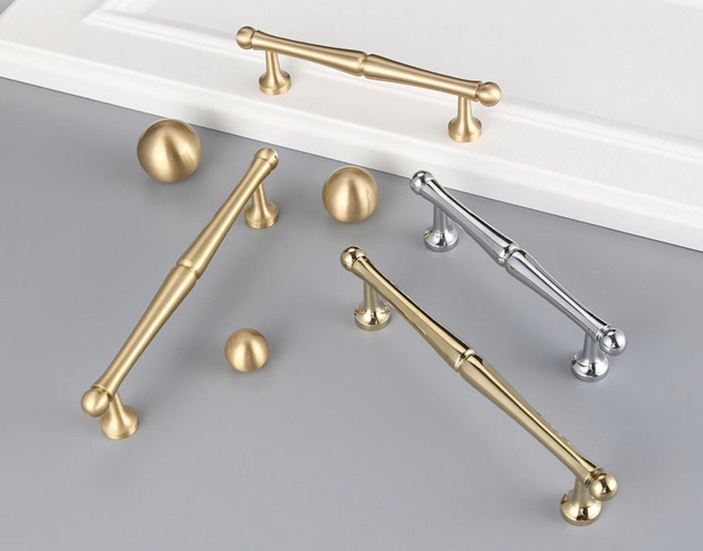 Brushed Brass Cabinet Pulls, Minimalist round ball Drawer Pulls Knobs Handles, Gold Dresser Knobs handle, Kitchen knob, Furniture Hardware