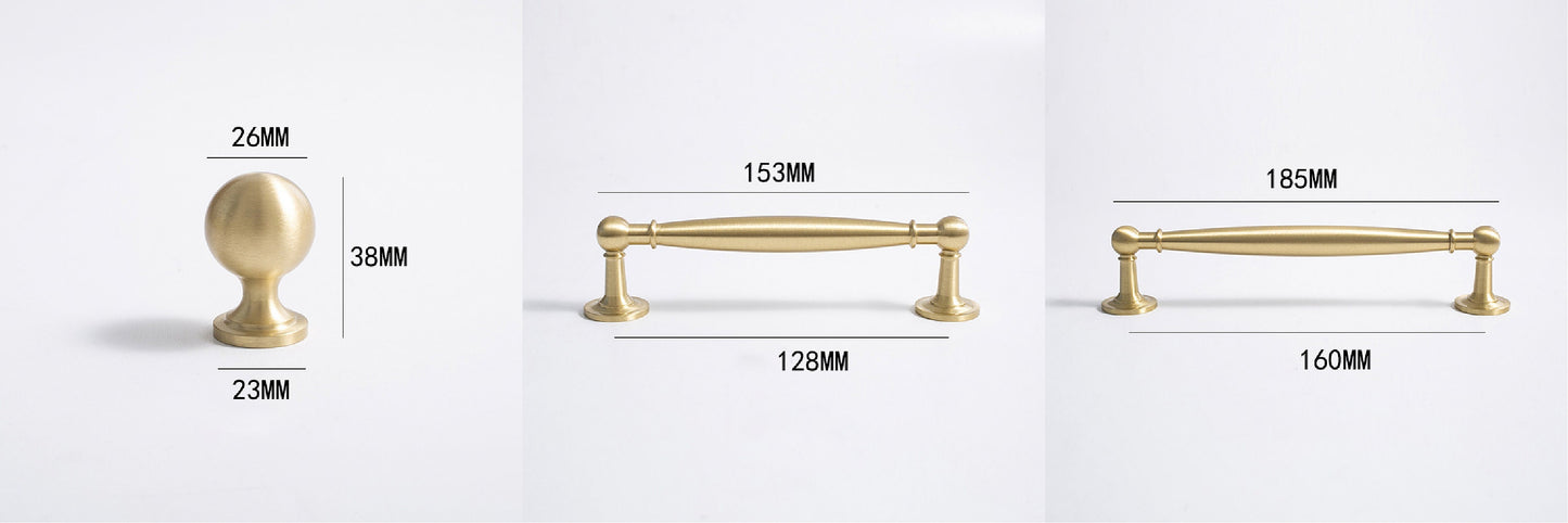 Satin Brass Door Handles Cabinet Dresser Handles Pull Modern Brass Drawer Pulls Knobs Handles Wardrobe Knobs handle Furniture Hardware