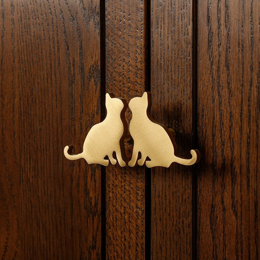 A pair of kittens Cabinet Knob, bedroom Animal Knobs drawer Knobs and Pulls, dresser handle knob, Wardrobe handle knob, furniture Hardware