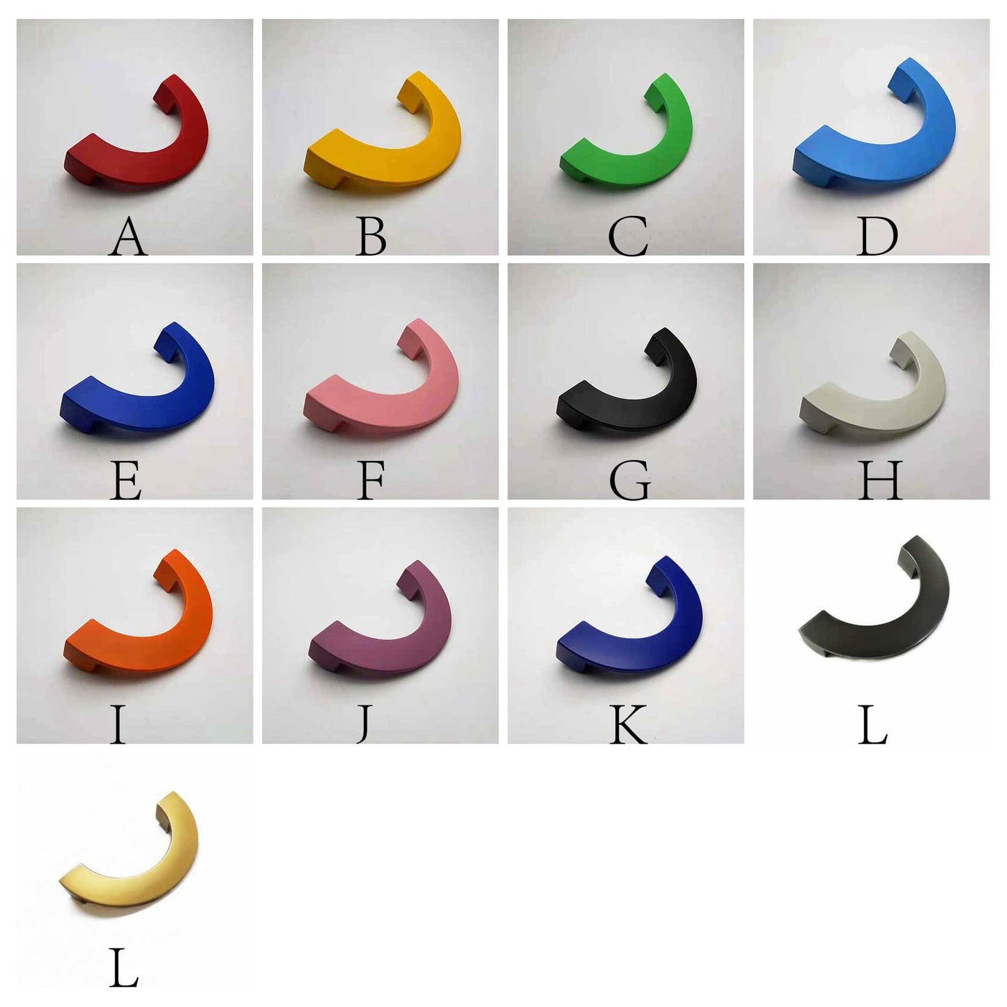 Colorful Semicircle Drawer pulls Dresser Knobs Handles Nursery Children's Room Cabinet Door Handle Wardrobe handle pull Furniture hardware