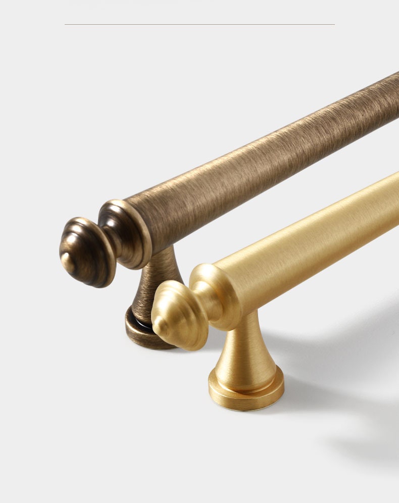 Solid Brass Cabinet Handles Pull Satin Brass Door Handles Gold Crown Drawer Pulls Knobs Handles Dresser Knobs handle Wardrobe handle pull