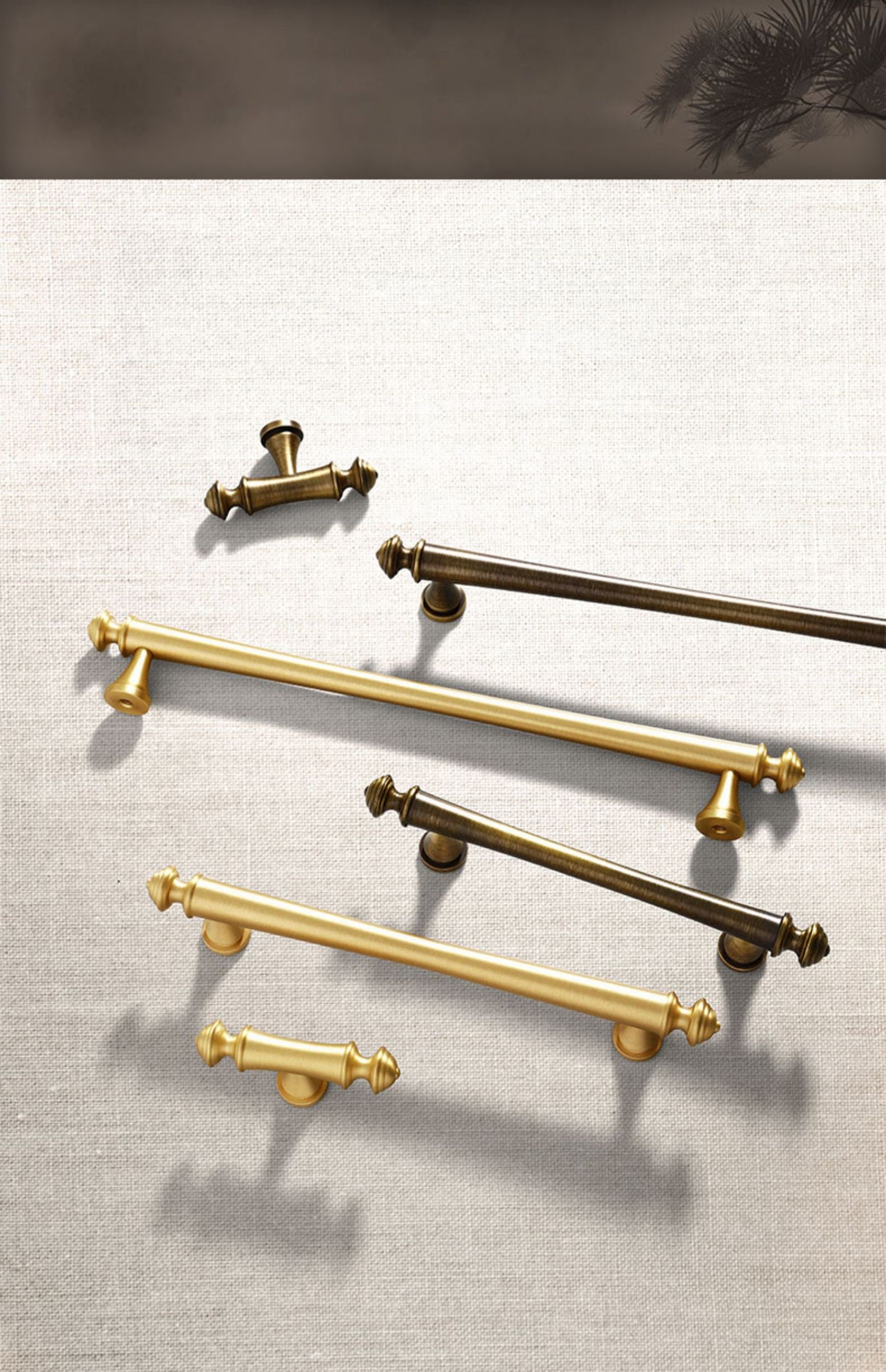 Antique Brass Cabinet Handles Pull Satin Brass Door Handles Gold Crown Drawer Pulls Knobs Handles Dresser Knobs handle Wardrobe handle pull