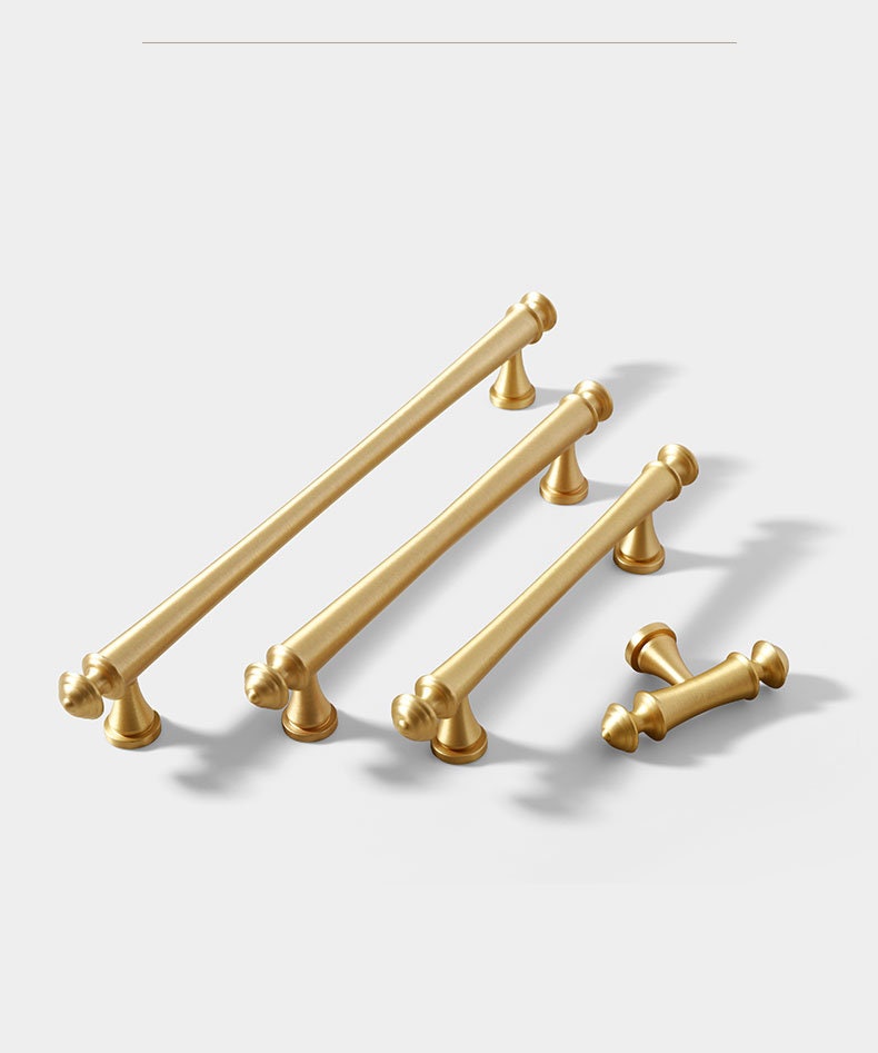 Solid Brass Cabinet Handles Pull Satin Brass Door Handles Gold Crown Drawer Pulls Knobs Handles Dresser Knobs handle Wardrobe handle pull