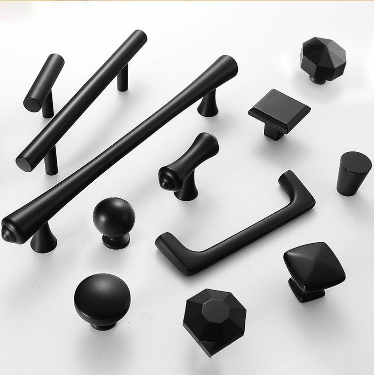 Modern Matte Black Drawer Pulls Handle knob Cabinet Dresser Pulls Knobs Handles Kitchen Handle Wardrobe handle Modern Furniture Hardware