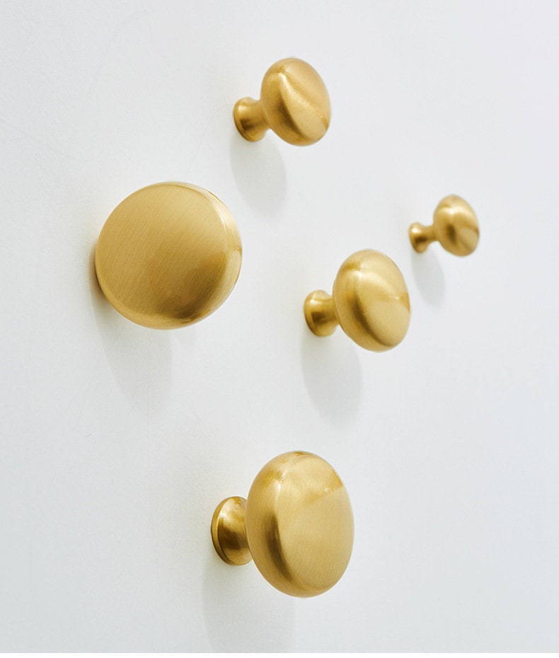 Solid Brass Cabinet Pulls Knob Gold Drawer handle pull Brushed Wardrobe handle Pulls Knobs Dresser Knobs Handles Furniture hardware