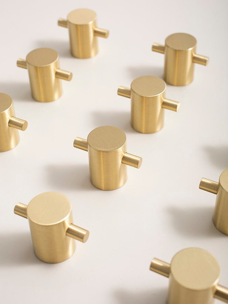 Cylindrical Brass Drawer pulls Golden Dresser Knobs Handles Cabinet Pulls Knobs Wardrobe handle pull Kitchen pull knob Furniture hardware