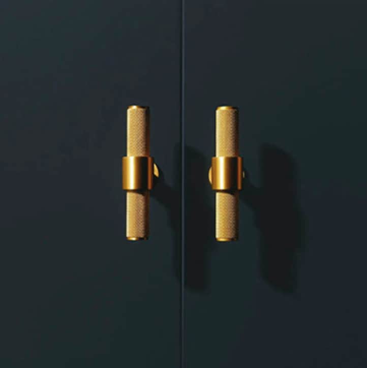 Satin Brass Door Handles, Knurled texture Cabinet Handles Pull, Modern Brass Drawer Pulls Knobs Handles Wardrobe handle, Furniture Hardware