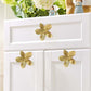 Bright Gold Flower Cabinet Door Handles Pull, Brass Flower Drawer Pulls Knobs Handles, Wardrobe Knobs handle, Home deco, Furniture Hardware