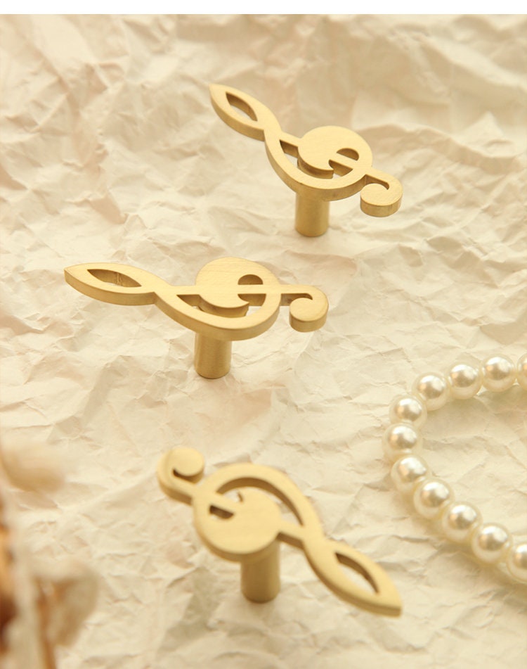 Golden Notes Drawer Knobs Pull, Music notes handle pull Wardrobe handle Pulls Cabinet Pulls Knobs Dresser Knobs Handles Furniture Treatments