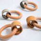 Wood circular cowhide Cabinet Pulls, Wood Leather Drawer Pulls Knobs leather Handles, Dresser Knobs handle, Nordic Furniture Hardware