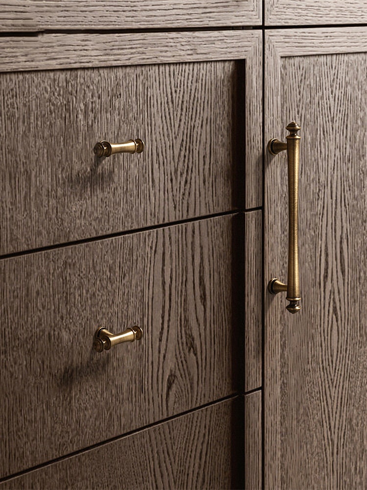 Solid Brass Cabinet Handles Pull Satin Brass Door Handles Gold Crown Drawer Pulls Knobs Handles Dresser Knobs handle Wardrobe handle pull