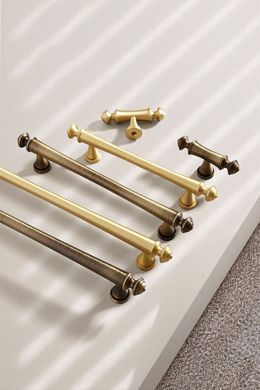 Antique Brass Cabinet Handles Pull Satin Brass Door Handles Gold Crown Drawer Pulls Knobs Handles Dresser Knobs handle Wardrobe handle pull