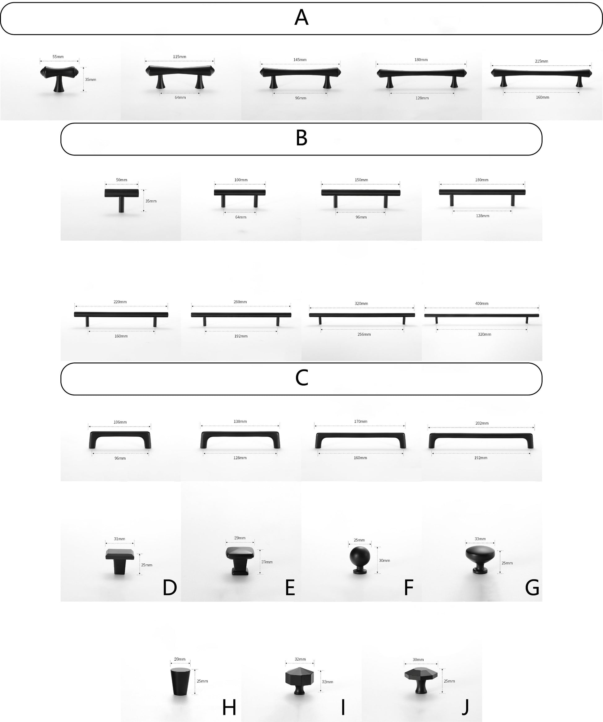 Minimalist Black Drawer Pulls Handle knob Modern Cabinet Dresser Pulls Knobs Handles Kitchen Handle pull Wardrobe handle Furniture Hardware