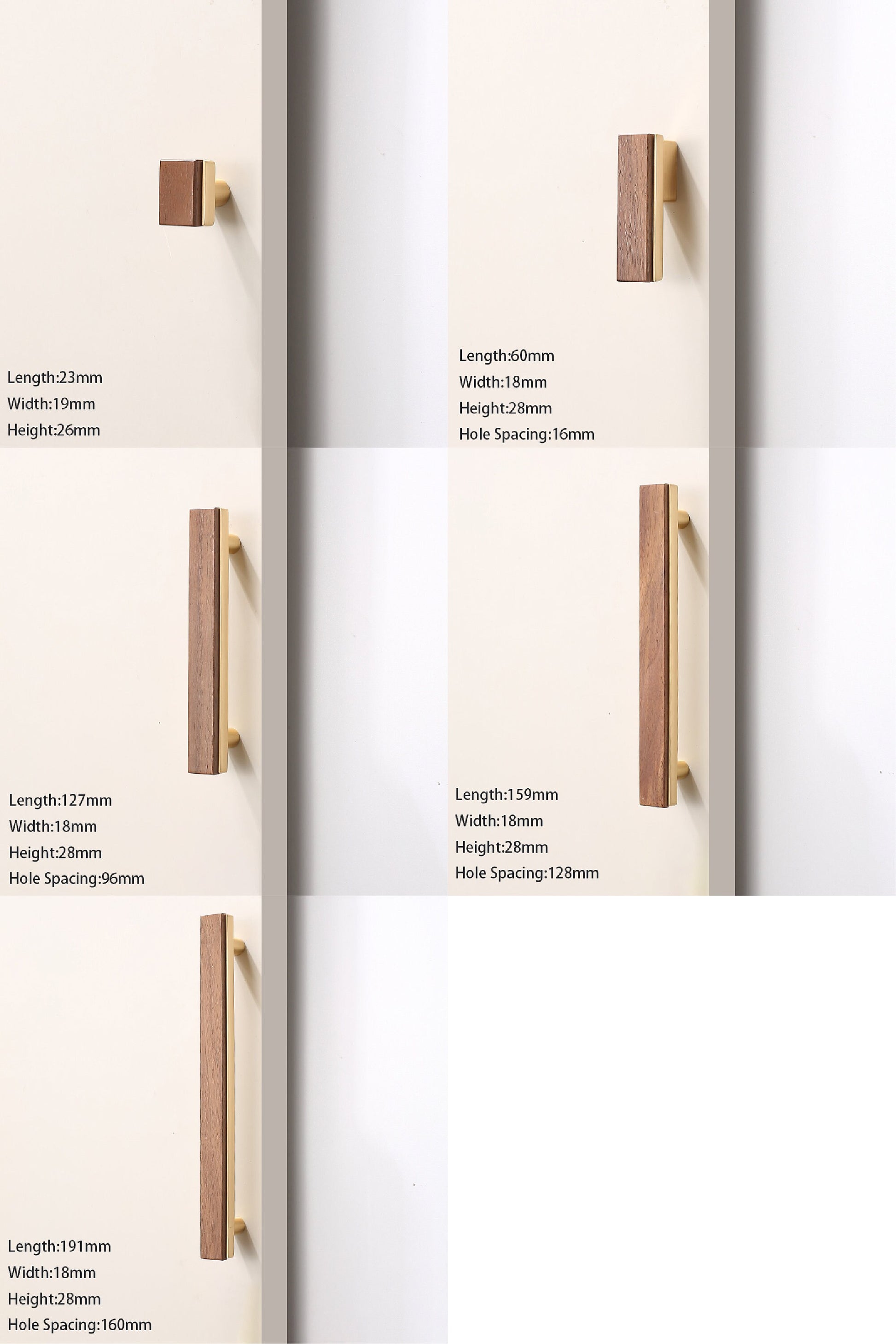 Flat Walnut Cabinet handles pulls, wood Drawer Dresser handles pull, wardrobe handle pull, Kitchen pull knob, wood handle,Furniture hardware