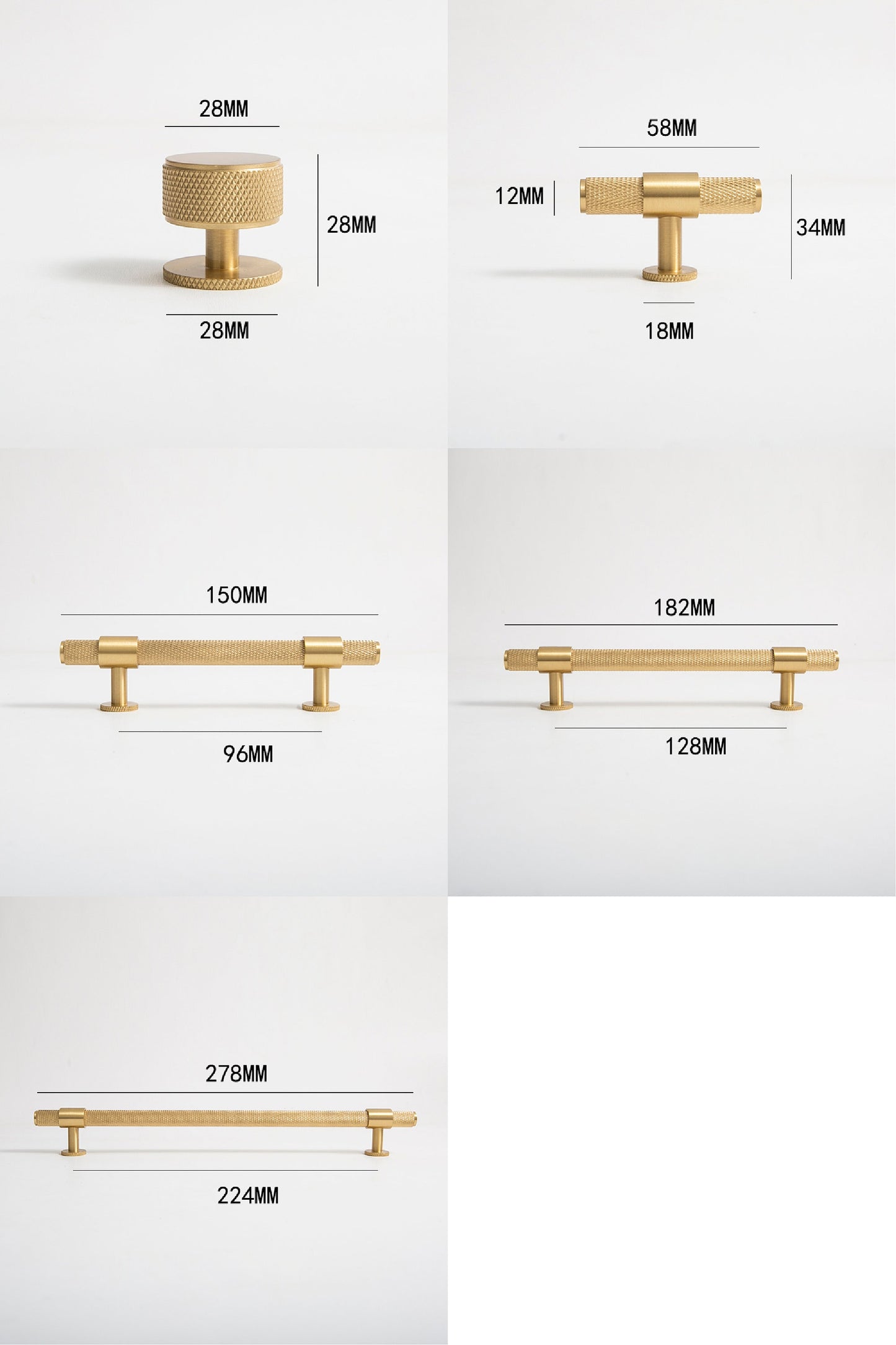 Satin Brass Door Handles, Knurled texture Cabinet Handles Pull, Modern Brass Drawer Pulls Knobs Handles Wardrobe handle, Furniture Hardware