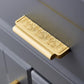 Brass engraved Drawer handles Pulls Waves Cabinet Drop Knobs Pulls Handles Golden Dresser Knobs handle Wardrobe knob Furniture Hardware