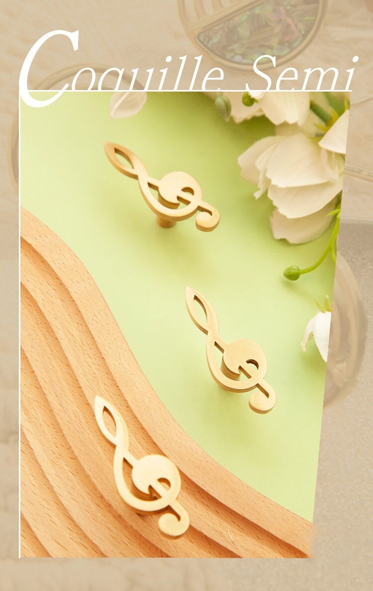 Golden Notes Drawer Knobs Pull, Music notes handle pull Wardrobe handle Pulls Cabinet Pulls Knobs Dresser Knobs Handles Furniture Treatments